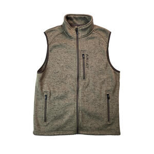 Ariat Western Cold Series Brown Fleece Caldwell Zip Vest Mens Size Small S